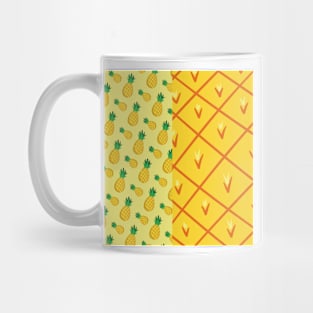 Ripe Tropical Fruity Pineapples Half And Half Mug